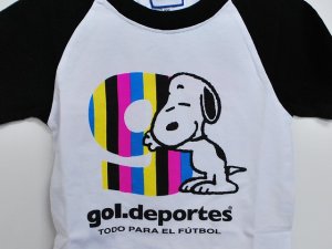 画像3: gol.　SNOOPYキッズラグランTシャツ　ホワイト×ブラック