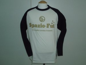 画像1: SPAZIO　DiscoロングTシャツ　ホワイト×ネイビー