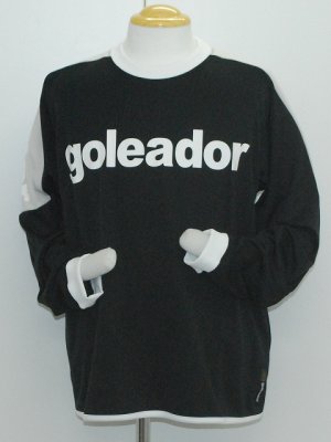 画像1: goleador ポリエステルロングプラシャツ　ブラック