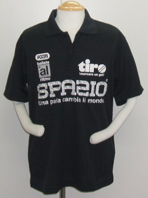 画像1: SPAZIO　BENE SPAZIOロゴ PE　ポロシャツ　ブラック