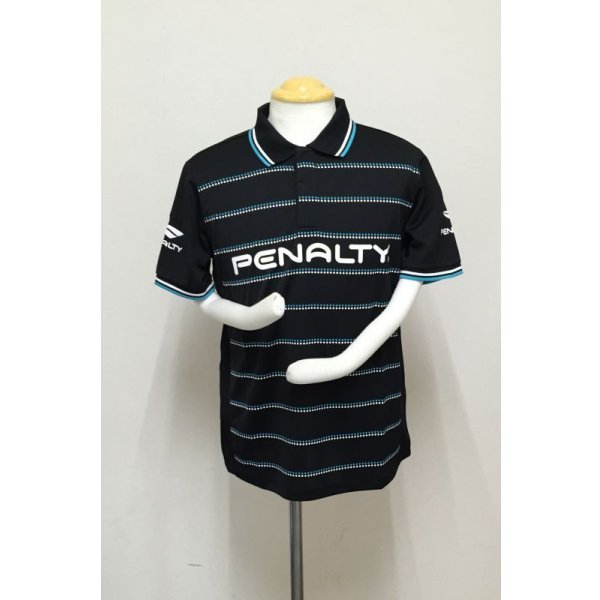 画像1: PENALTY ドットポロTシャツ ブラック (1)