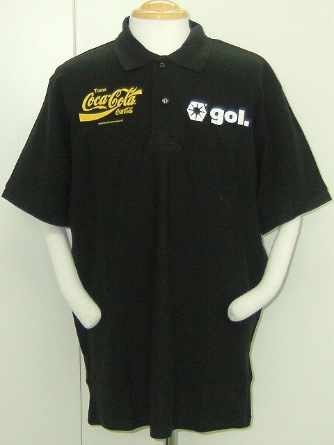 画像1: gol.　CocaColaコラボポロシャツ　BRASIL ブラック (1)