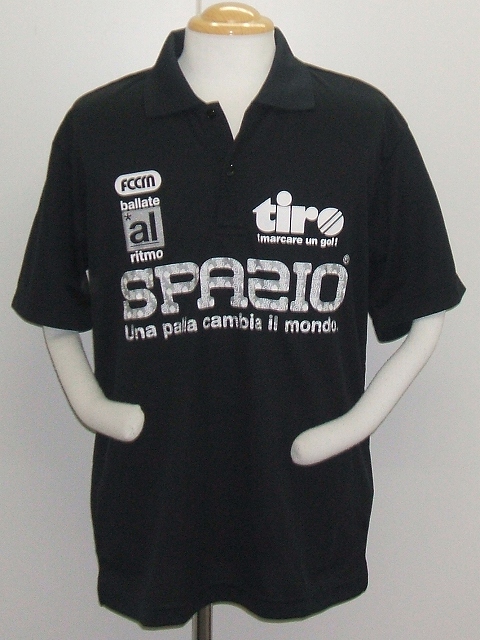 画像1: SPAZIO　BENE SPAZIOロゴ PE　ポロシャツ　ブラック (1)